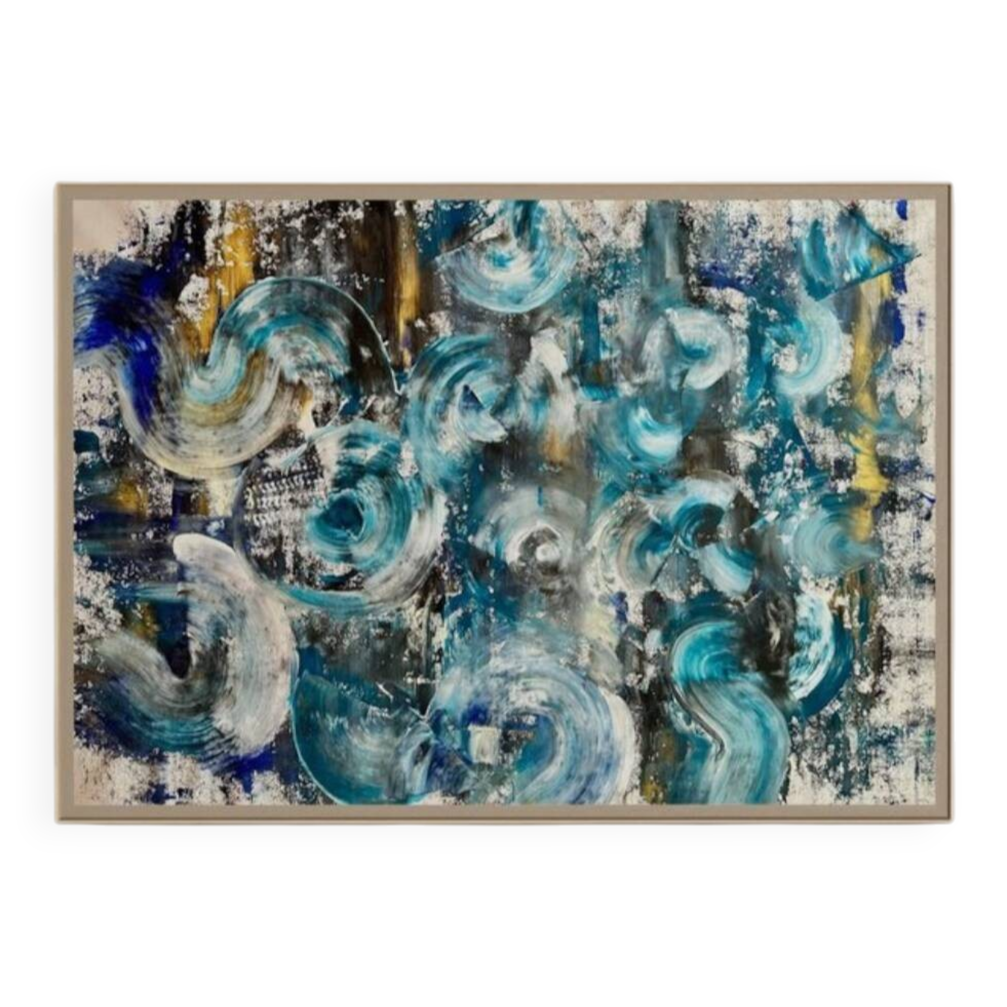 Large abstract painting XXL signed – 105 × 148 cm – Contemporary art