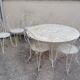 Wrought iron garden furniture from the early 20th century.