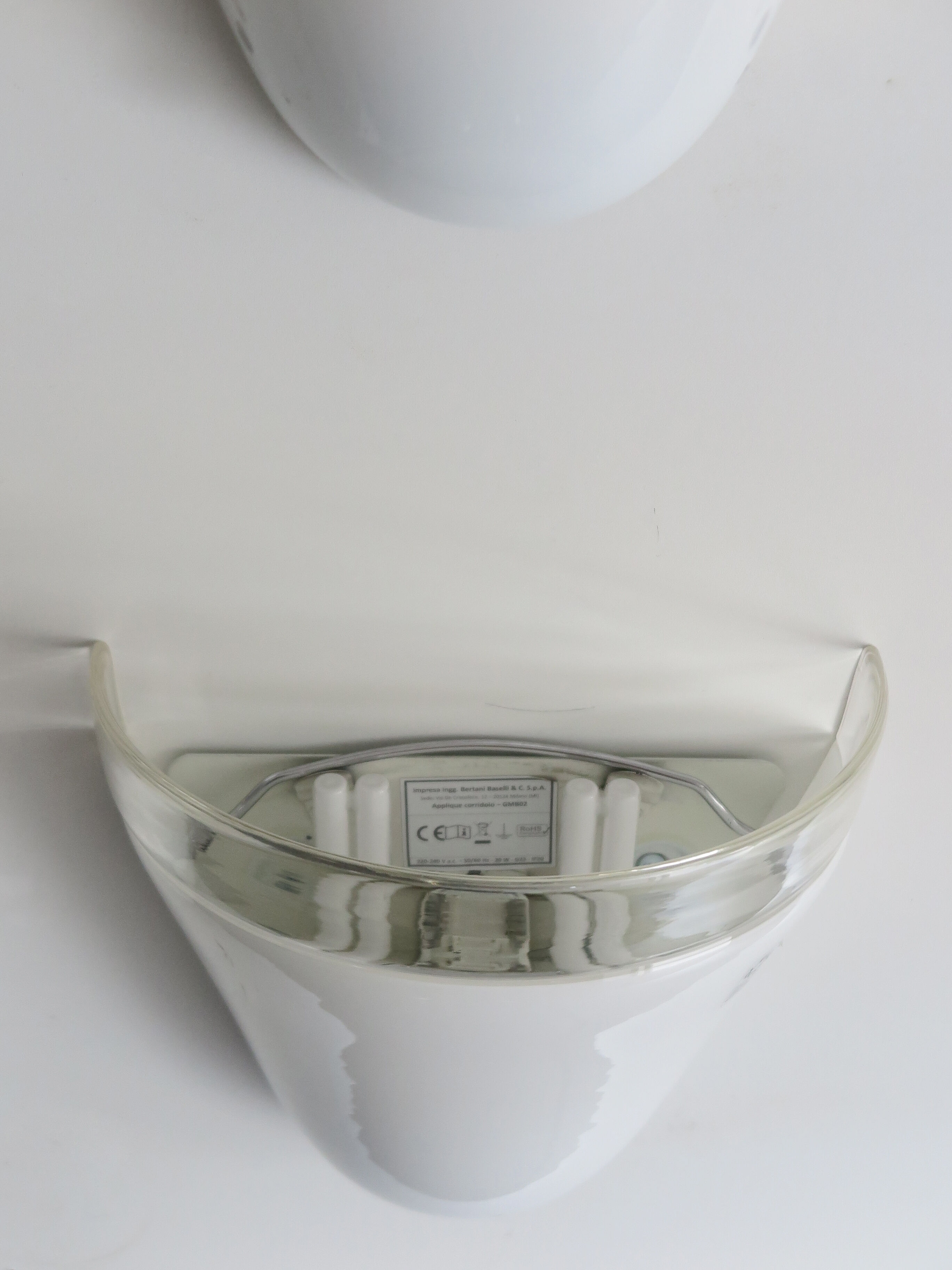 Italian sconces wall lamps  by Leucos with Murano glass, 1970s