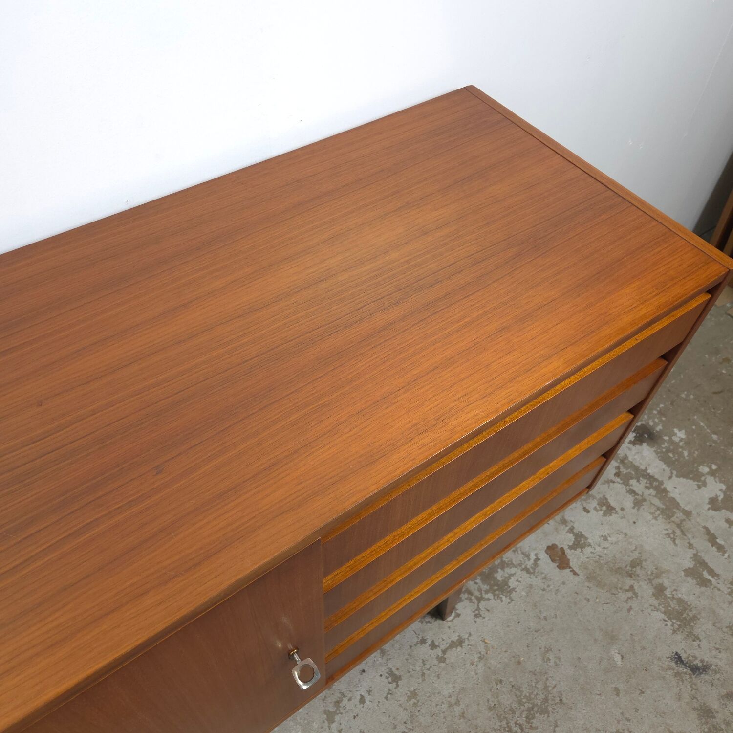Vintage 60s - 70s teak sideboard German, TV cabinet