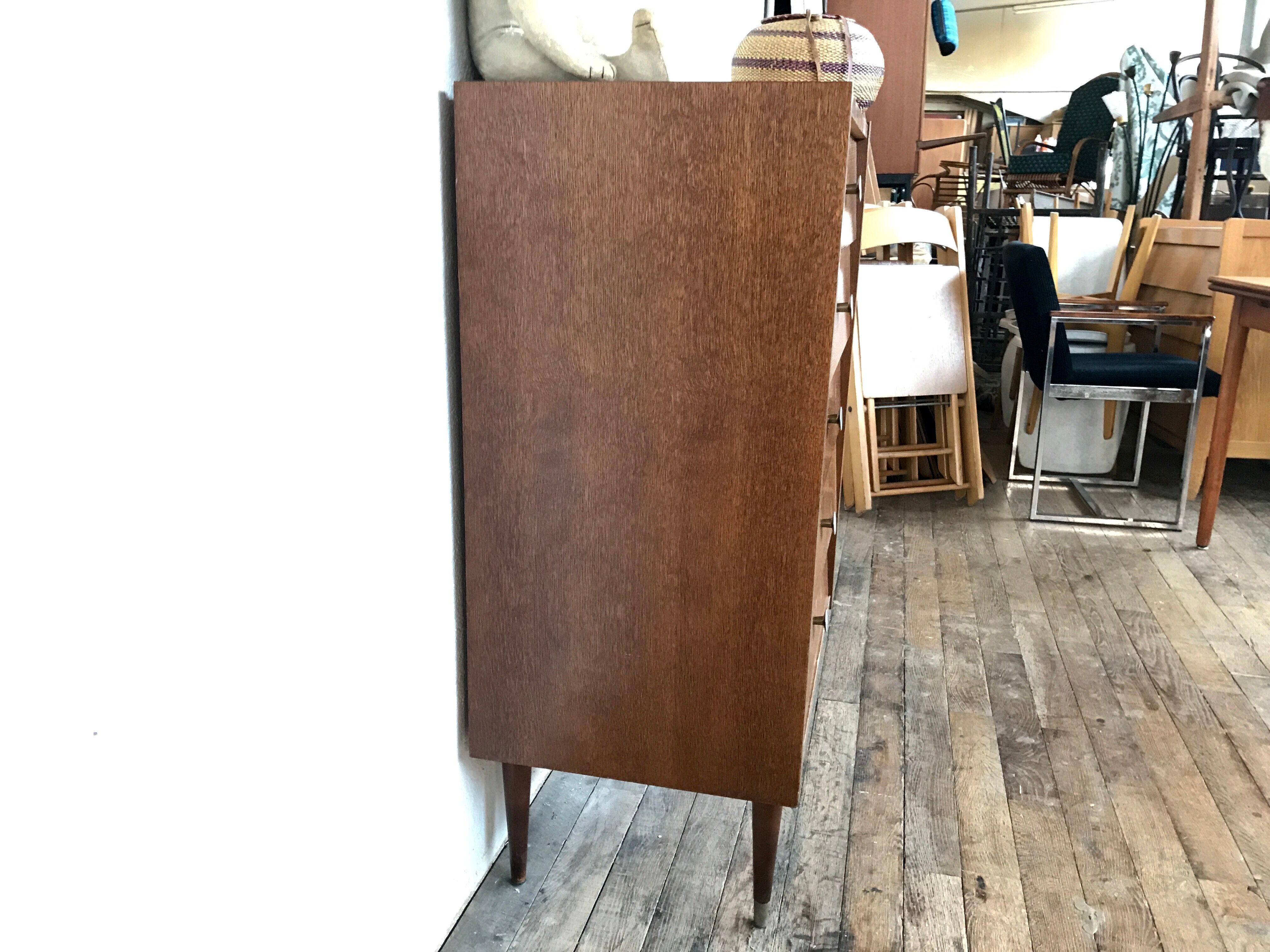 Vintage chest of drawers spindle feet oak 1960