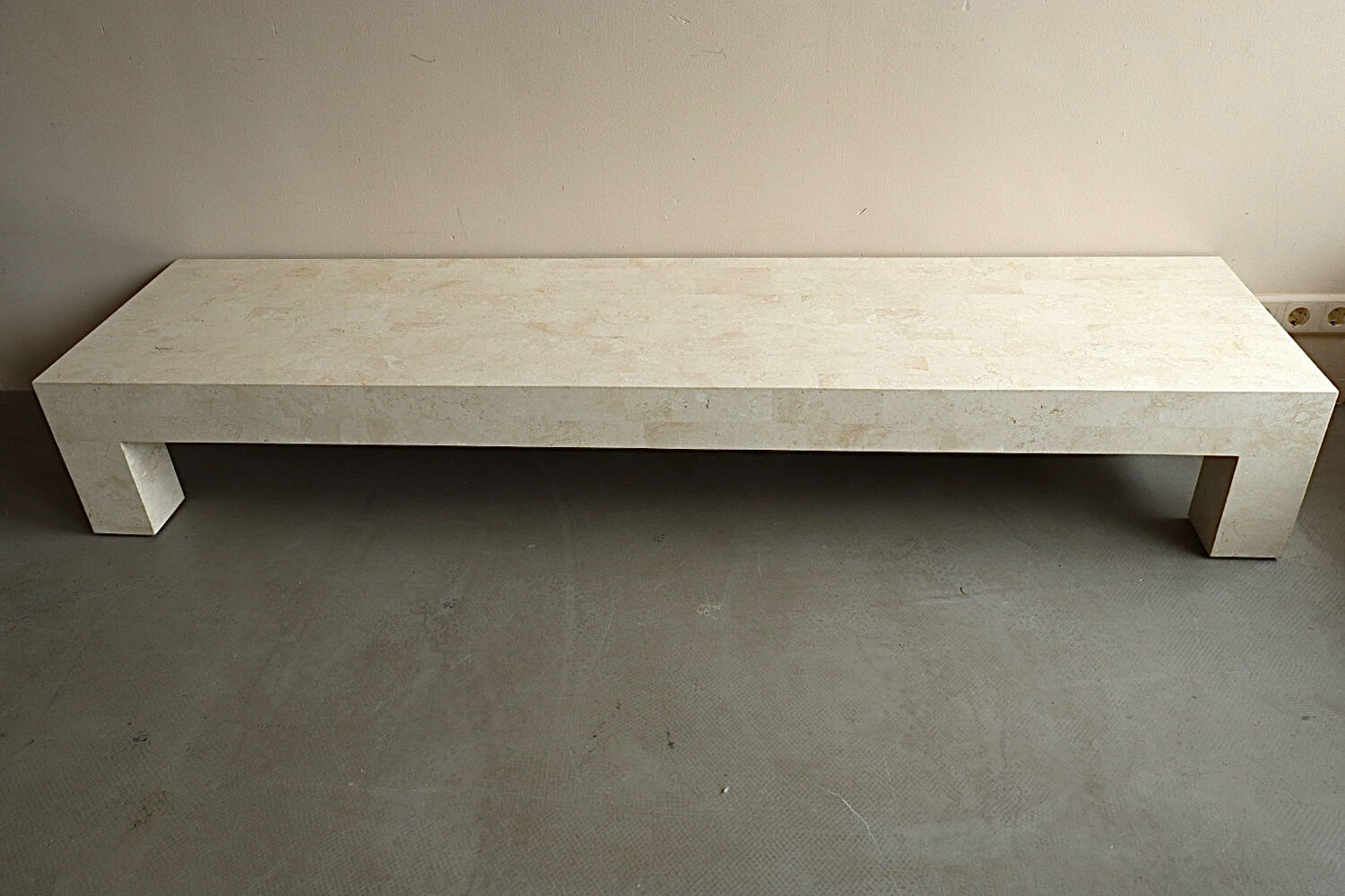 Coffee table in travertine inlay