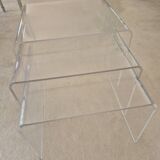 Trio of Roche Bobois Nesting Tables in Altuglass