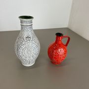 Set of 2 fat lava pottery vase made Bay Ceramics, Germany