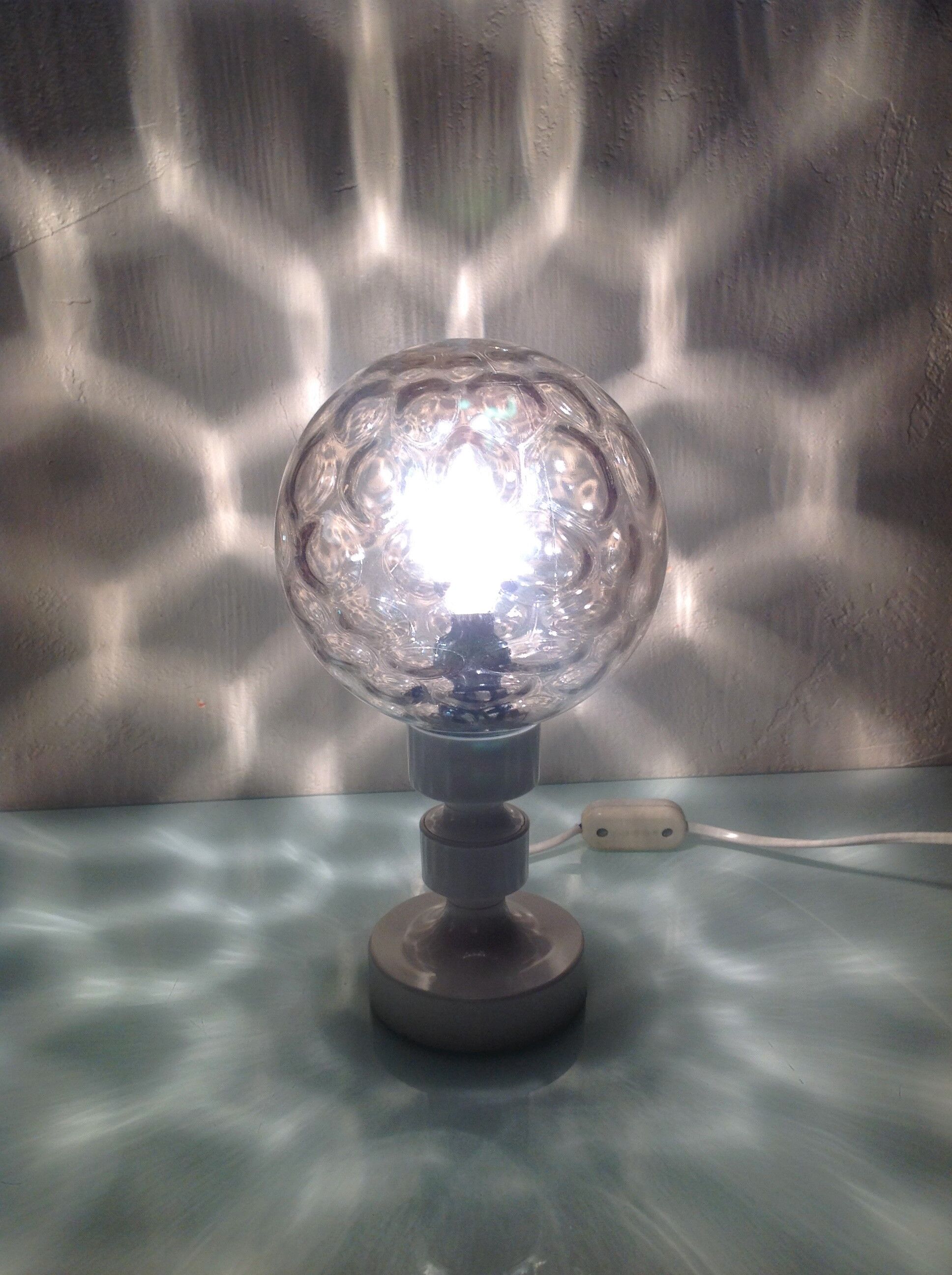 Bedside lamp globe in tinted glass / vintage 60s-70s