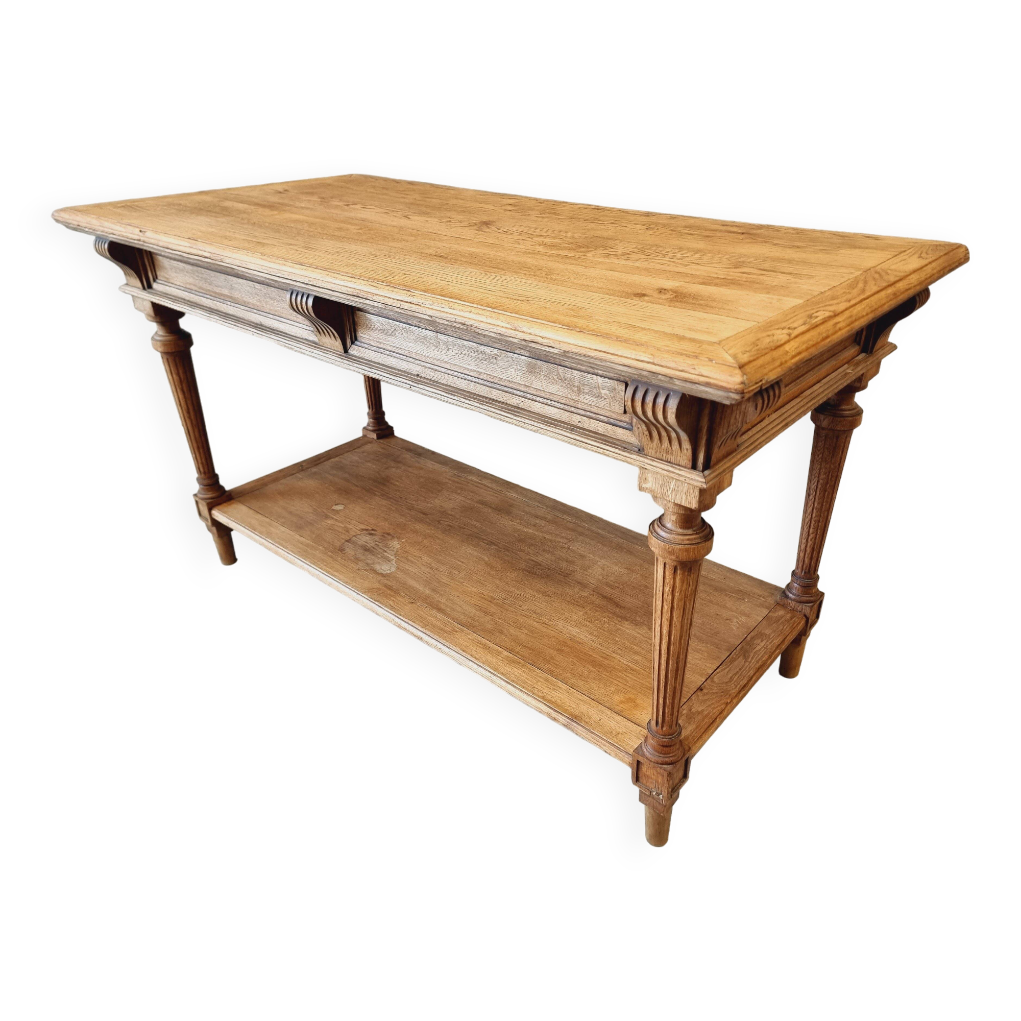 Antique drapers table side table kitchen island oak