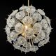 Lustre Sputnik floral en verre et laiton, Allemagne, années 1960