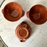 Trio of vallauris stoneware bowls 70s
