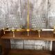 Old Chandelier 6 Lights Golden Metal + Molded Glass Reflector