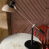 Aluminor desk lamp in white and black lacquered metal, 1960.