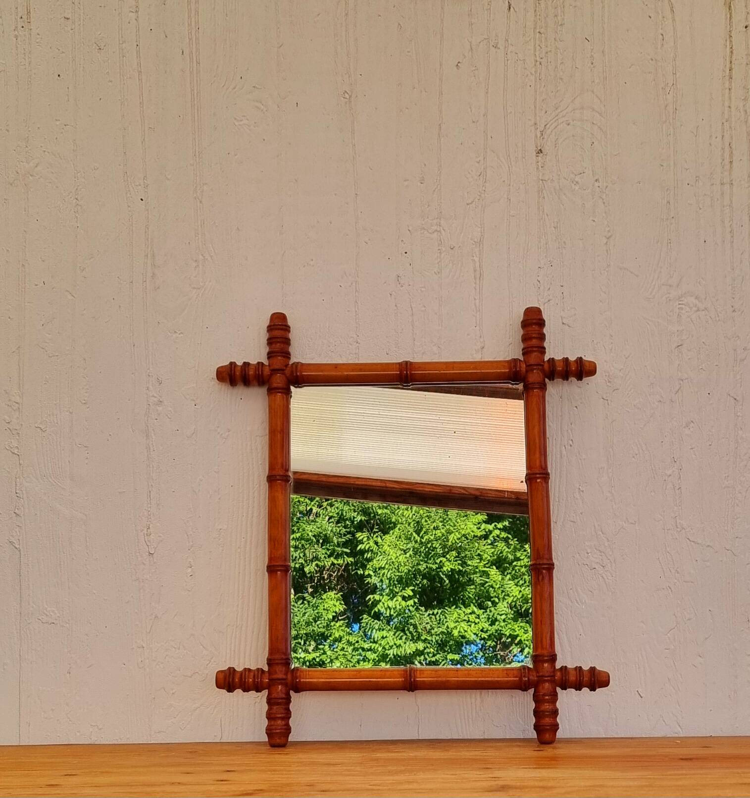 50's bamboo imitation mirror