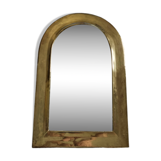 Original Vintage Moroccan Brass Arch Mirror, 31 x 49 cm