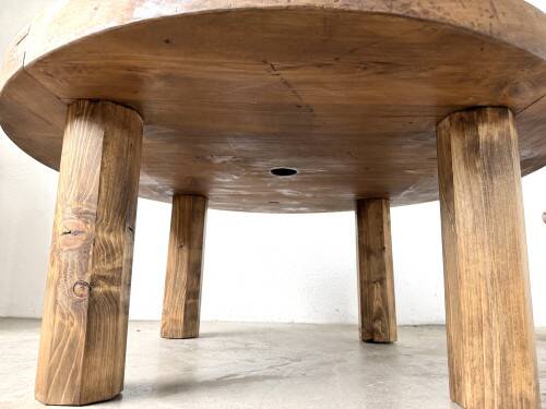 Round brutalist coffee table from the 1950s.