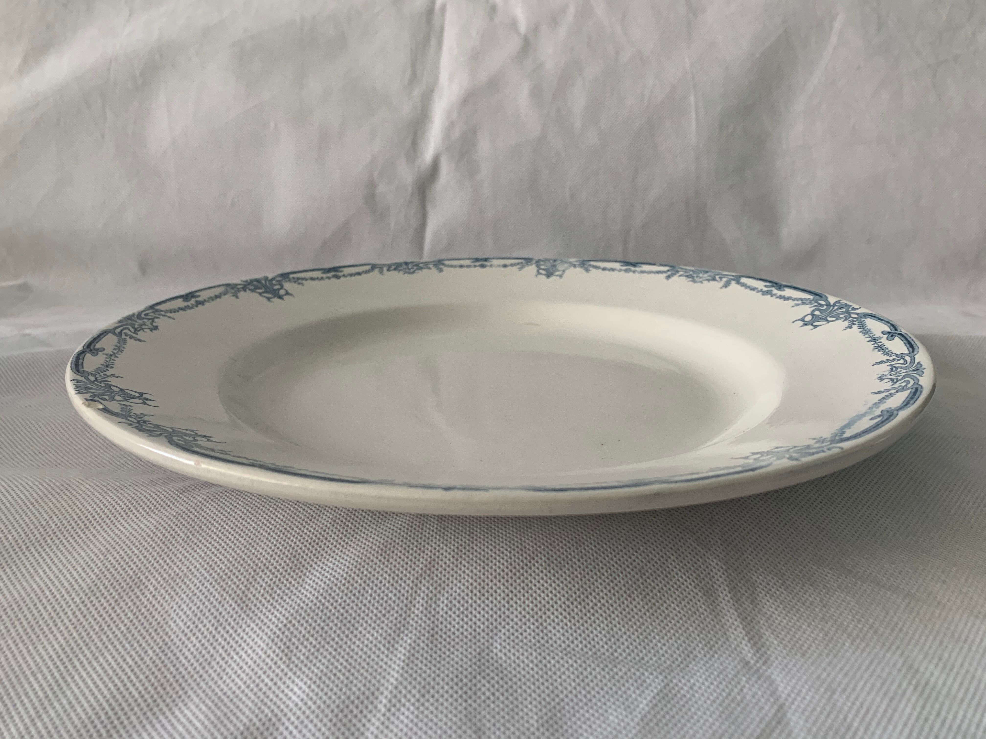 Service 20 plates and 3 dishes blue earthenware Vaucluse U-C Sarreguemines Digoin