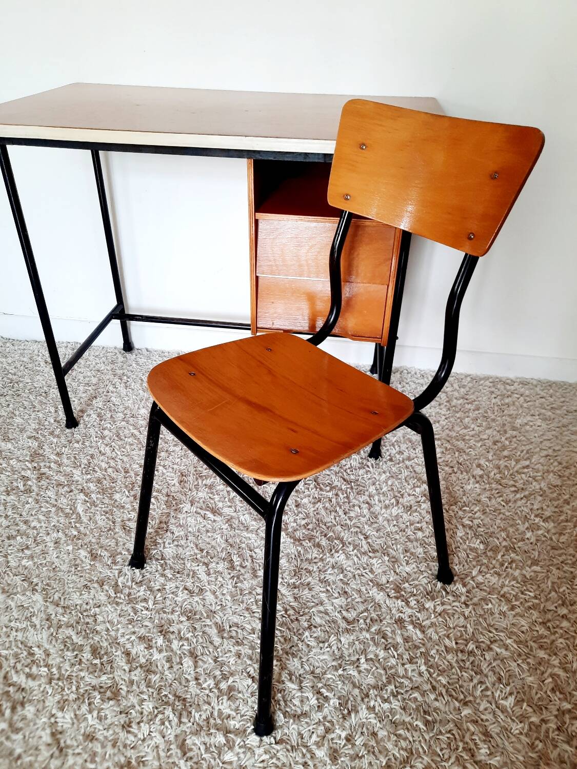 Bureau bois vintage années 50s