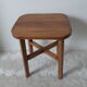 Antique waxed wood stool, side table, vintage seat, farmhouse stool