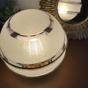 Globe old art deco table lamp in glass and brass support