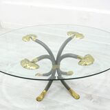 Coffee Table in Brass and Iron by Manfred Bredohl, Germany, 1980s