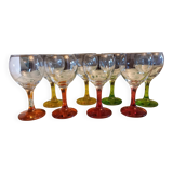 colored footed balloon glass