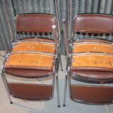 Lot of 4 vintage brown chairs