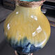 Art Deco vase in yellow and blue flamed earthenware - Shape 485, circa 1930