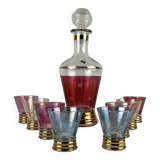 Vintage liqueur carafe and matching glasses Made in Italy