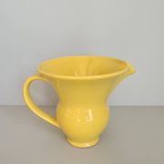 Modernist yellow ceramic pitcher / handmade / vintage / France / 1960s / mid-century / 20th century