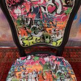 Street art noire chair