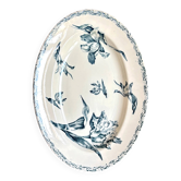 Large oval dish Lunéville in blue ironstone, "Tulip" service.