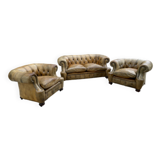 Chesterfield sofa and armchairs