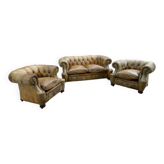 Canapé et fauteuils Chesterfield