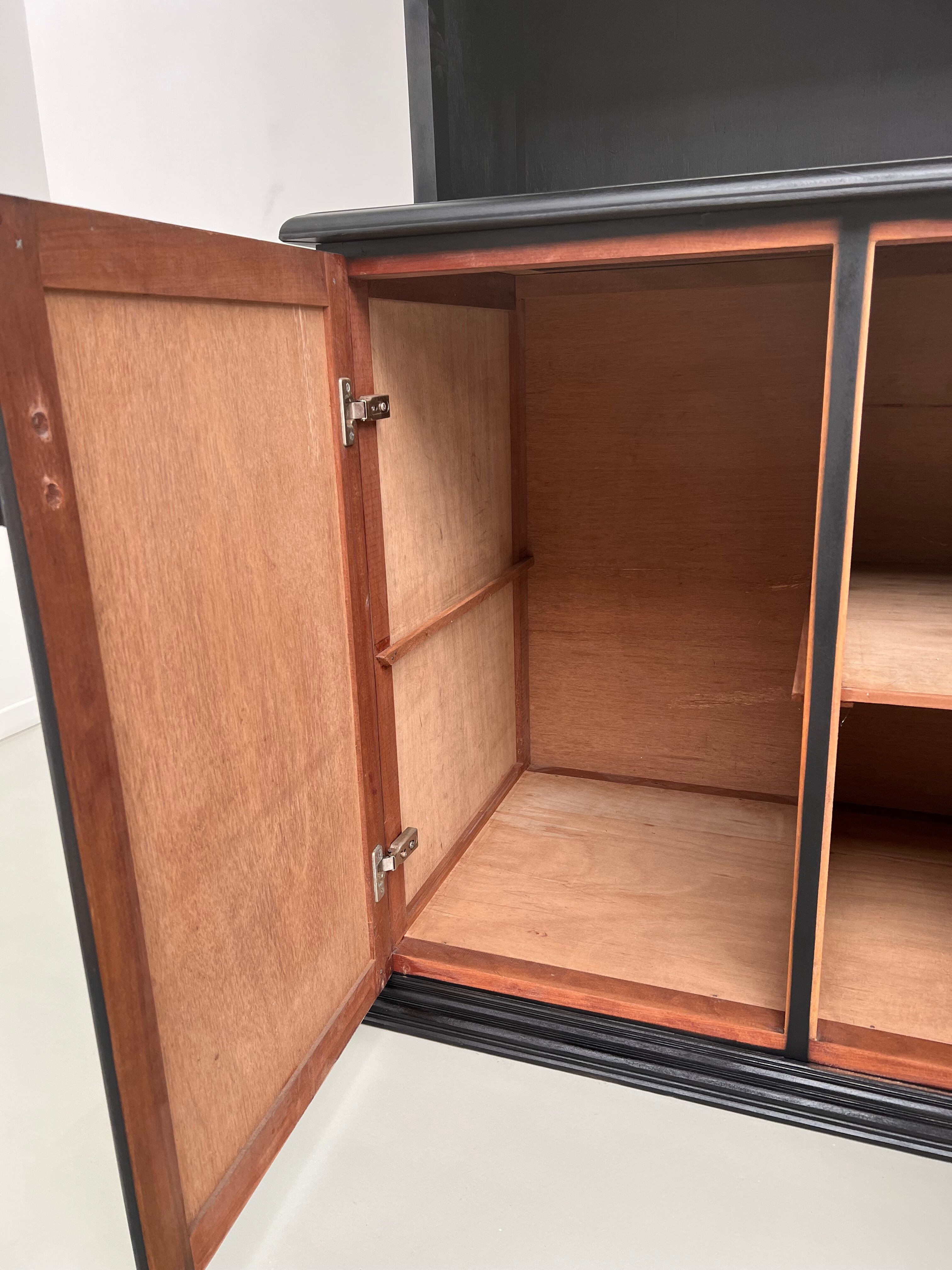 Sideboard 2 bodies, XXL format, old wooden school furniture