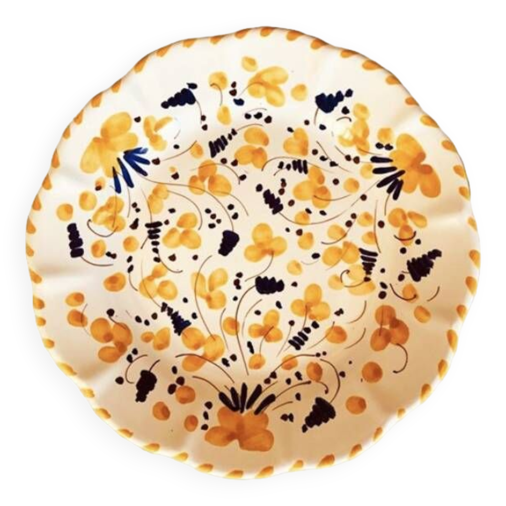 Plate 25cm ocher flowers