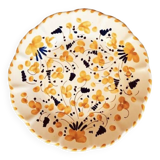 Assiette 25cm fleurs ocres