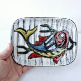 Small Vintage Ceramic Hand Painted Fish Serving Presentation Dish