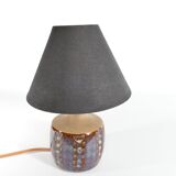 Scandinavian Modern Blue Glazed Stoneware Table Lamp, Søholm Stentøj, 1960s