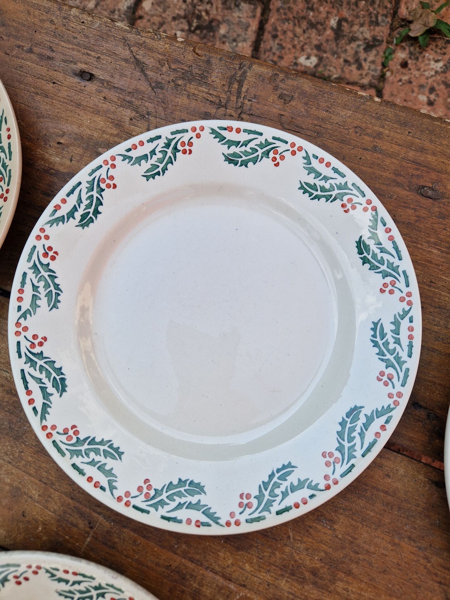 Lot De 7 Assiettes Plates Modèle Houx HB