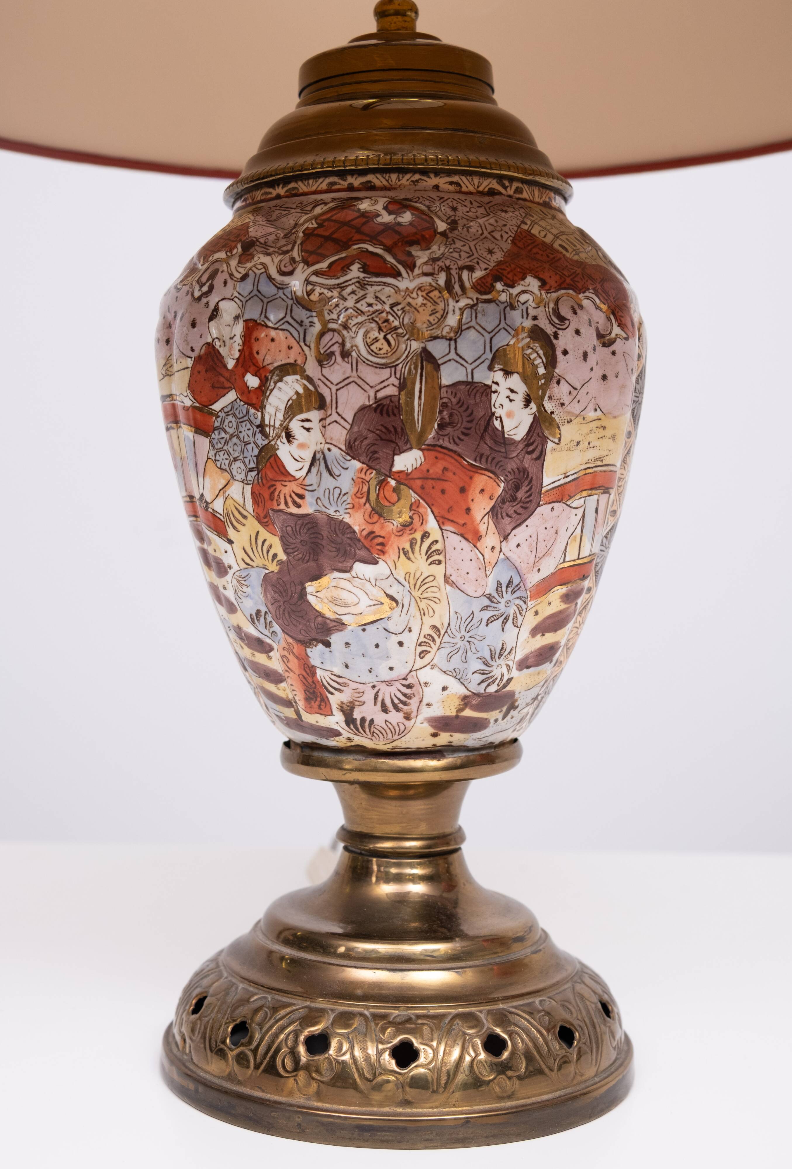 pair Satsuma Table Lamps Japan 1950s