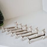 Set of 6 cat knife holders