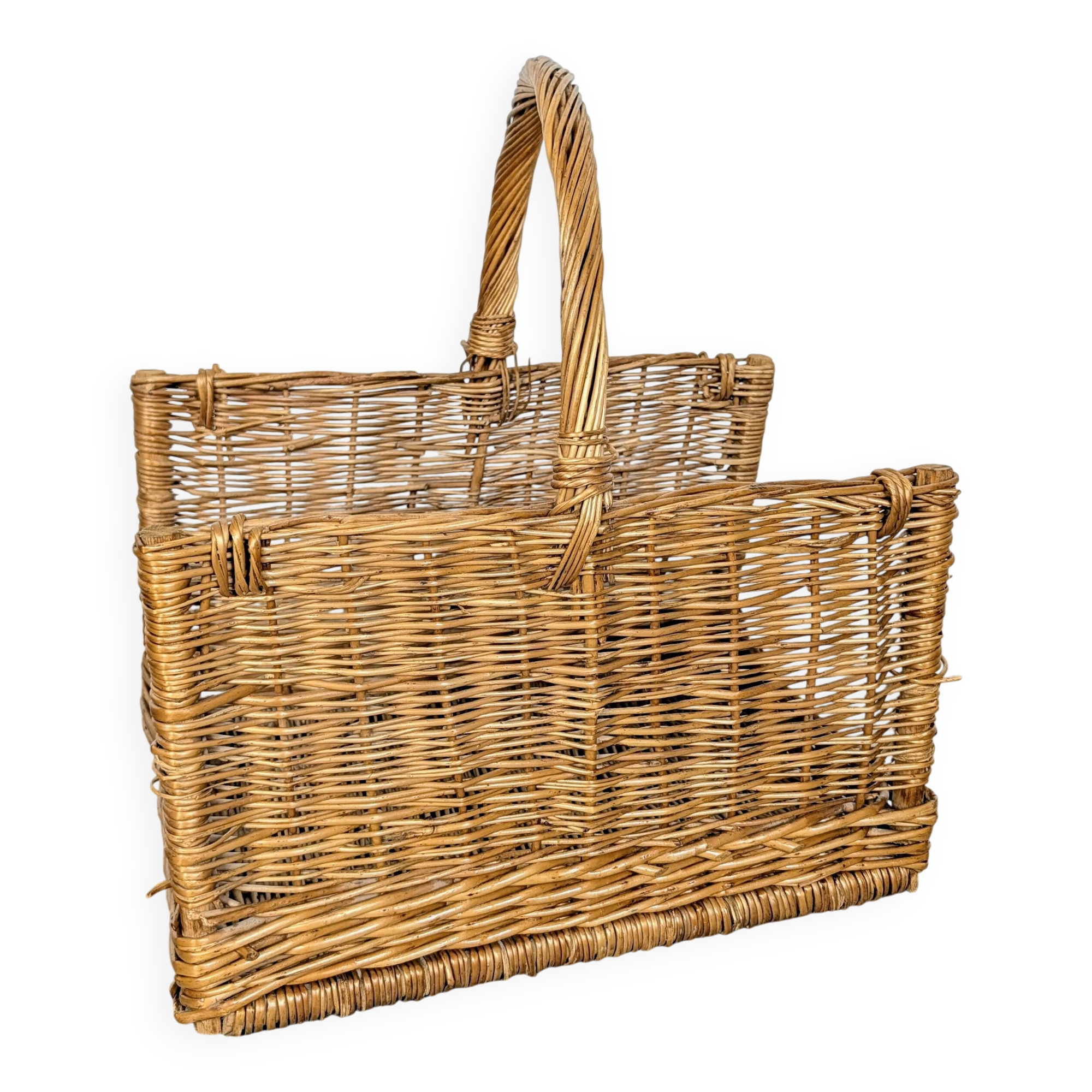 Panier porte-bûches en osier