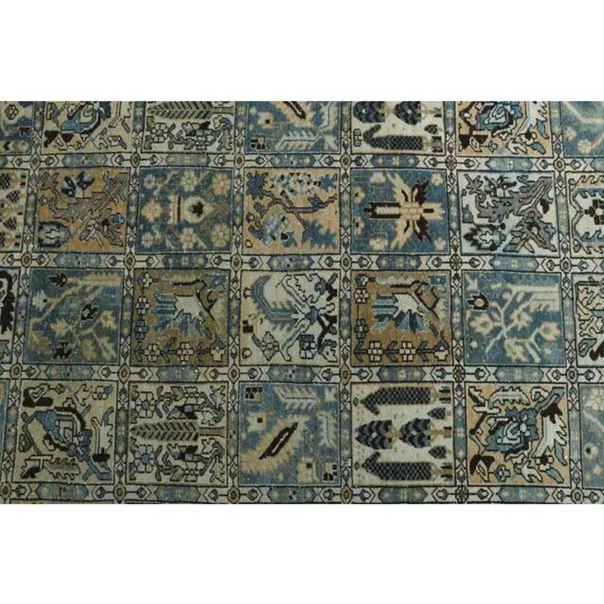 1970s Vintage Persian Handmade Wool Cotton Light Brown Area Rug 272x338