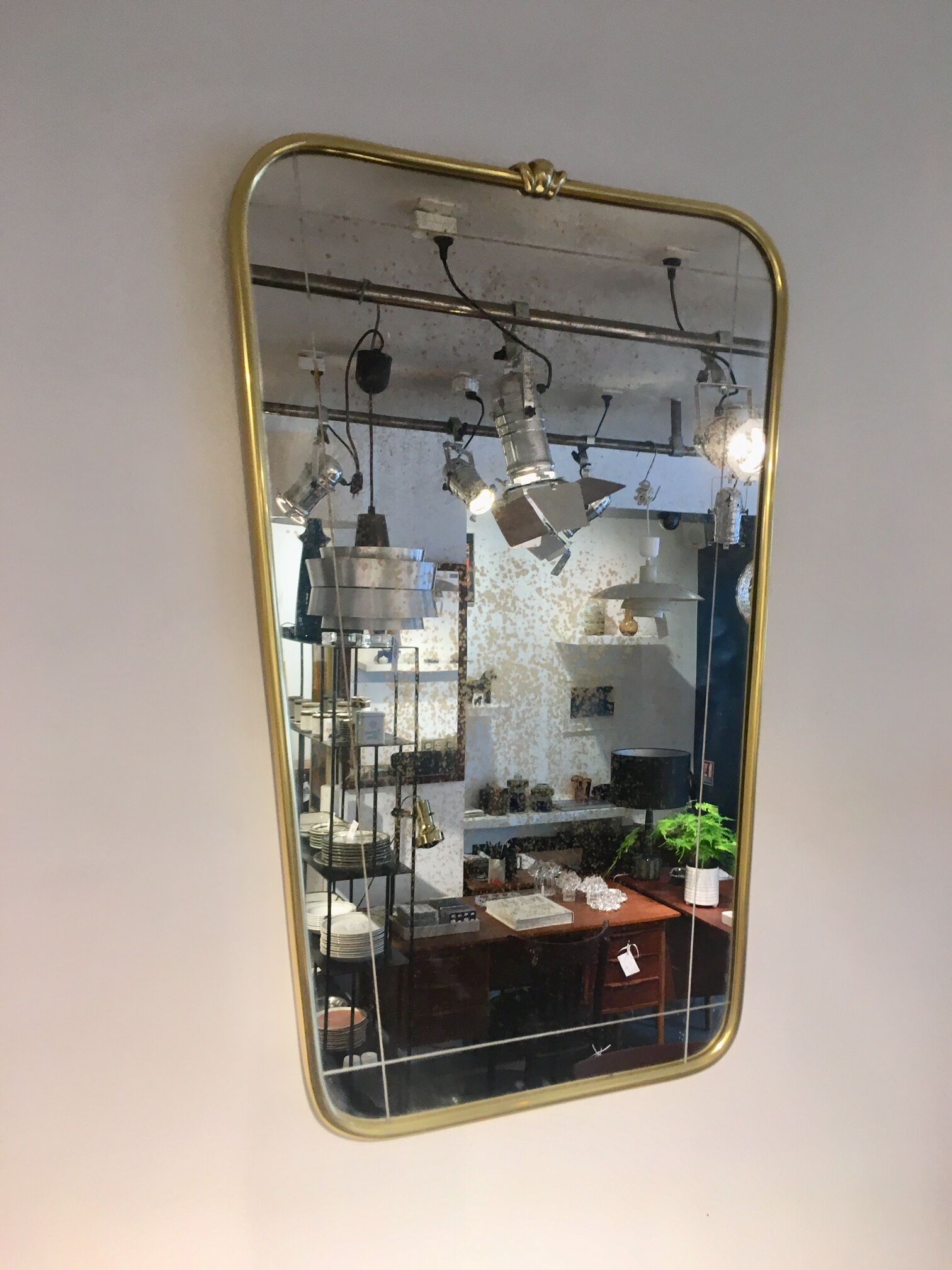 Mirror edge brass 52x34cm