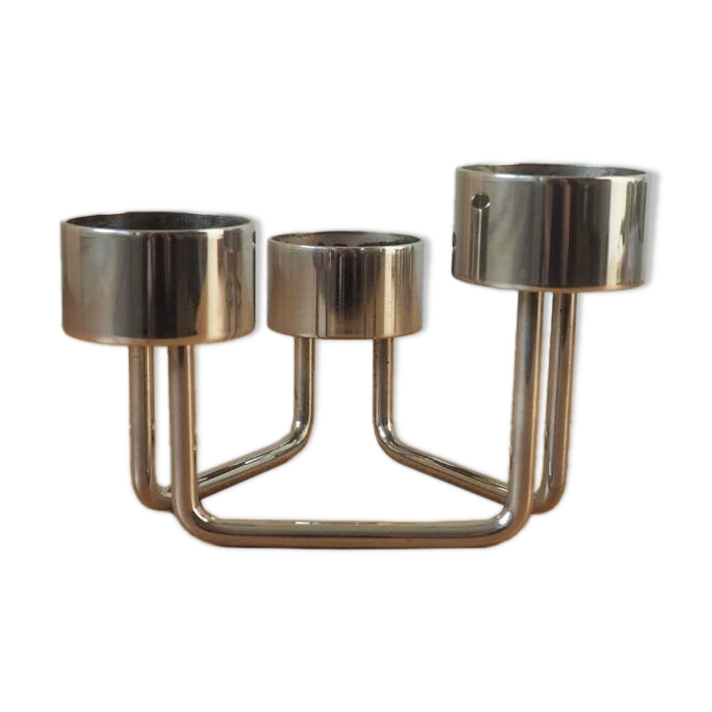 Danish Design - Handmade Steel Tommy Larsen Candle Holders - Design of Denmark, 1970s 1980s