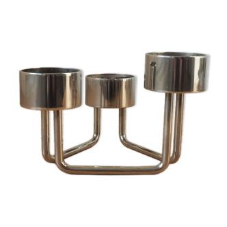 Danish Design - Handmade Steel Tommy Larsen Candle Holders - Design of Denmark, 1970s 1980s