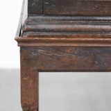 Unique antique English cabinet on stand made of oak from the 17th century