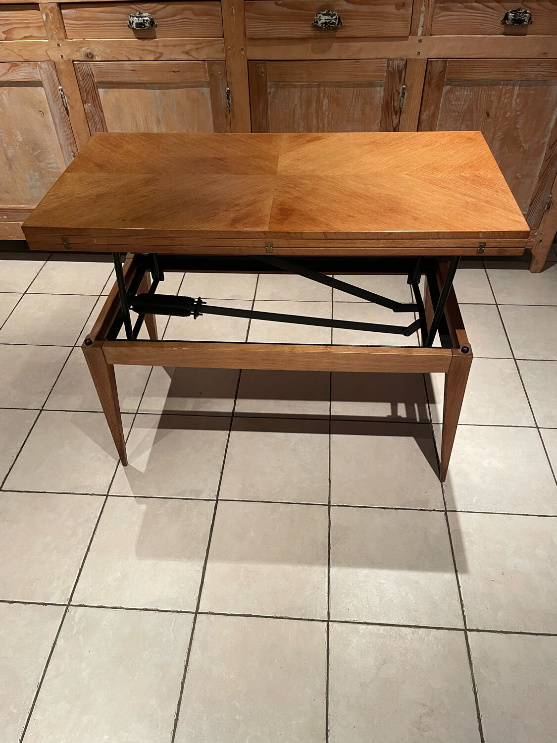 Table basse à système Révélation vintage Design Albert Ducrot année 50/60