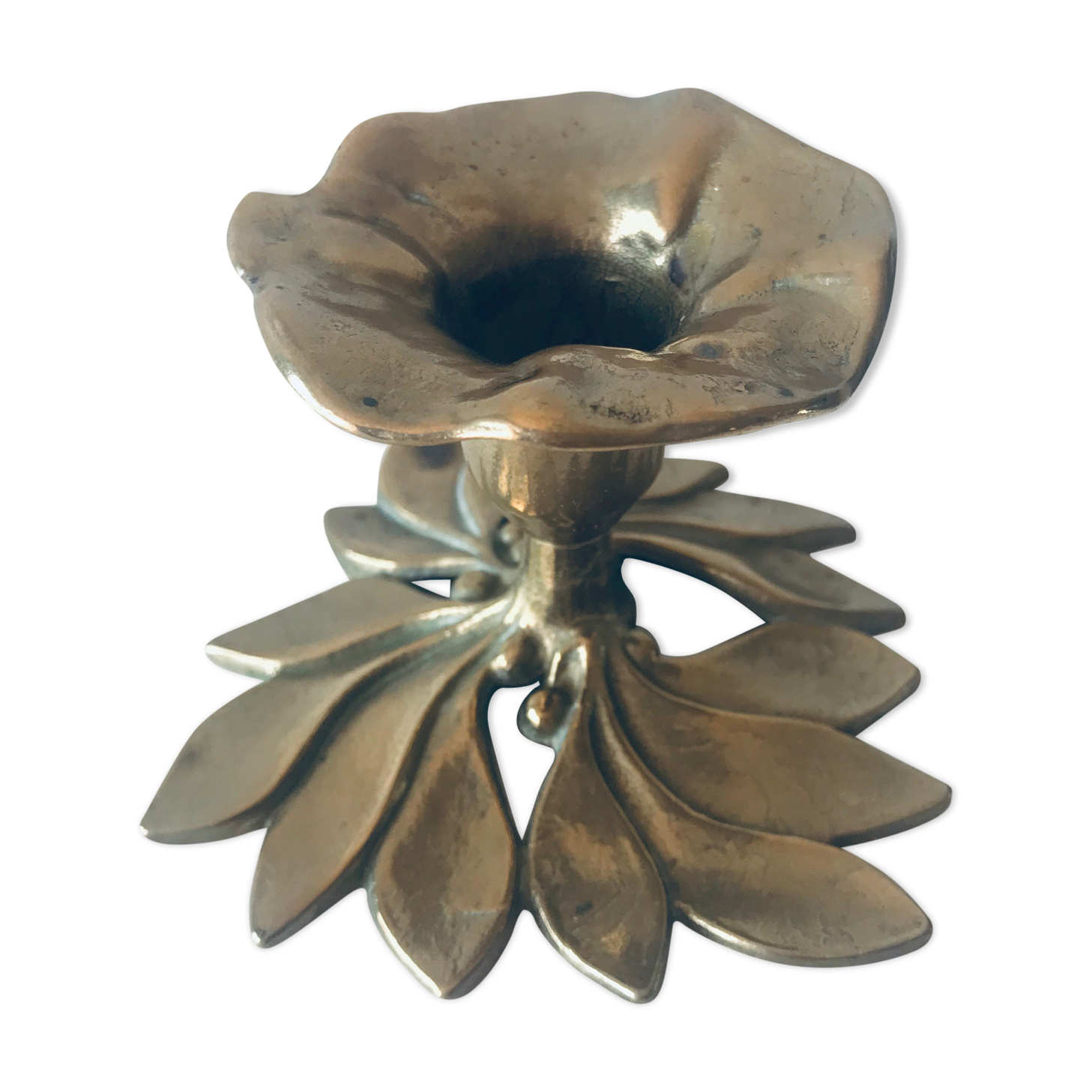 Brass holly bougeoir