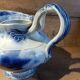 Antique blue teapot model Bryonia late 19th century Sarreguemines