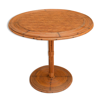 Vintage rattan side table