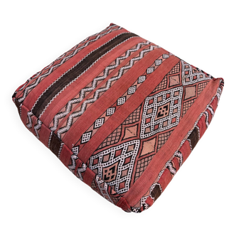 Pouf Kilim berbère fait main, coussin de sol